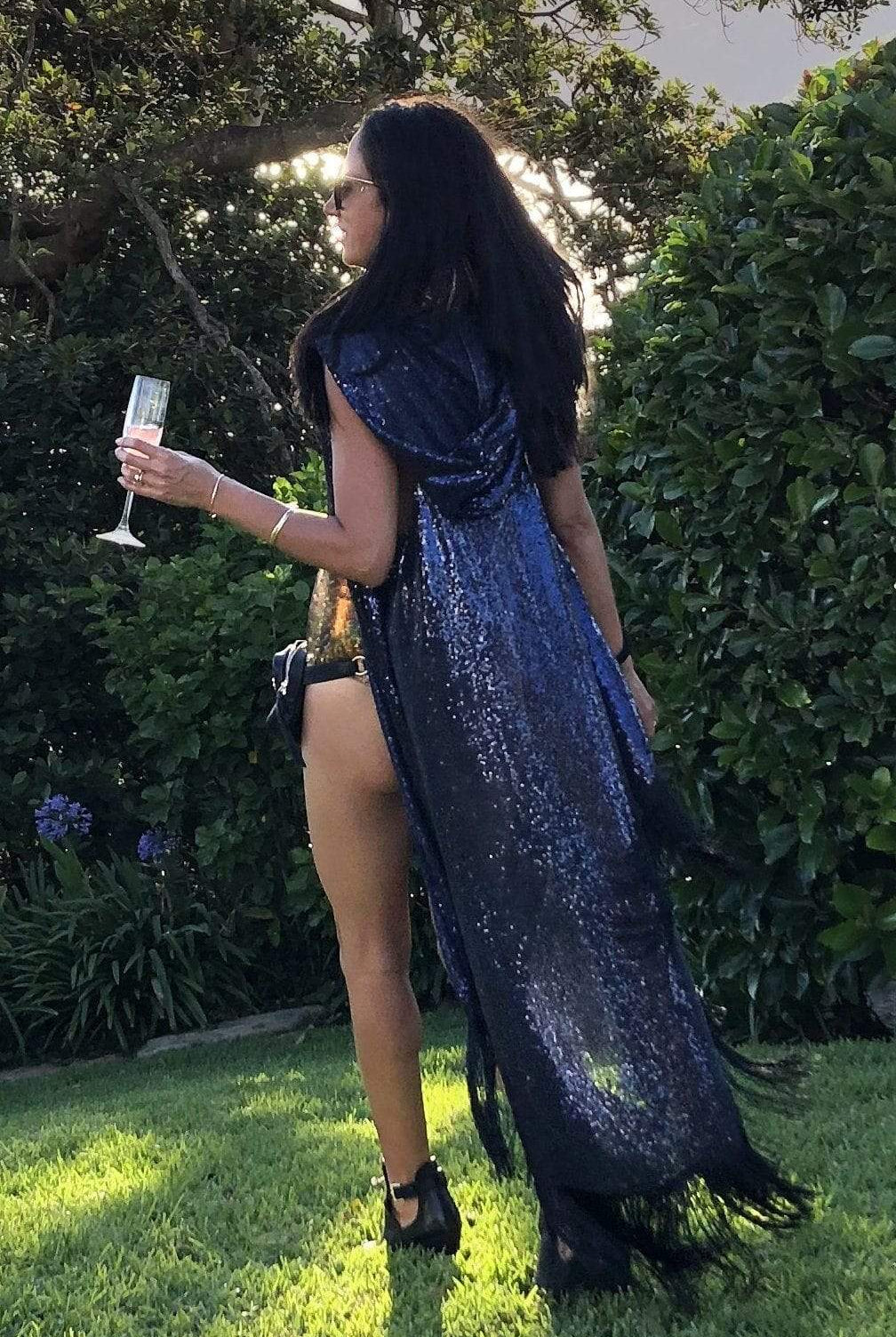 Fringed Sequin Kimono Vest | 5 Colors Womens Tops SEA DRAGON STUDIO