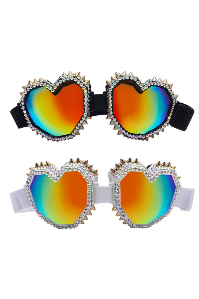 Spiked Heart Throb Rainbow Heart Goggles | 3 Colors Eyewear Sea Dragon Studio 
