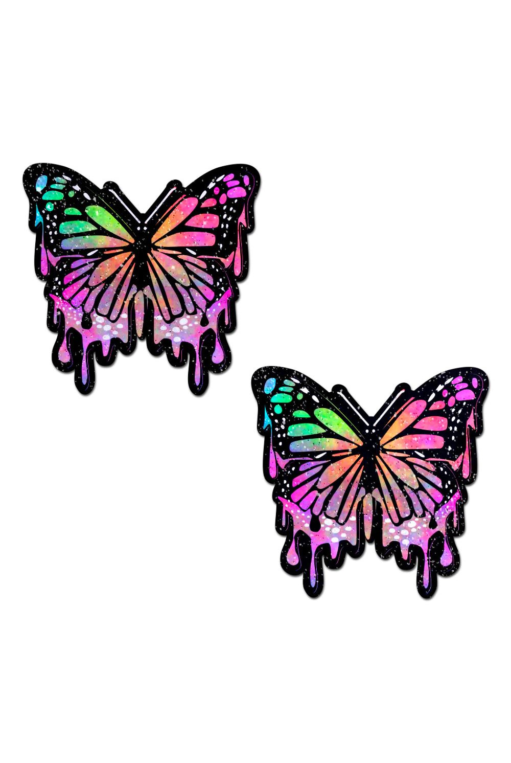 Trippy Melting Rainbow Glitter Butterfly Nipple Pasties Pasties PASTEASE