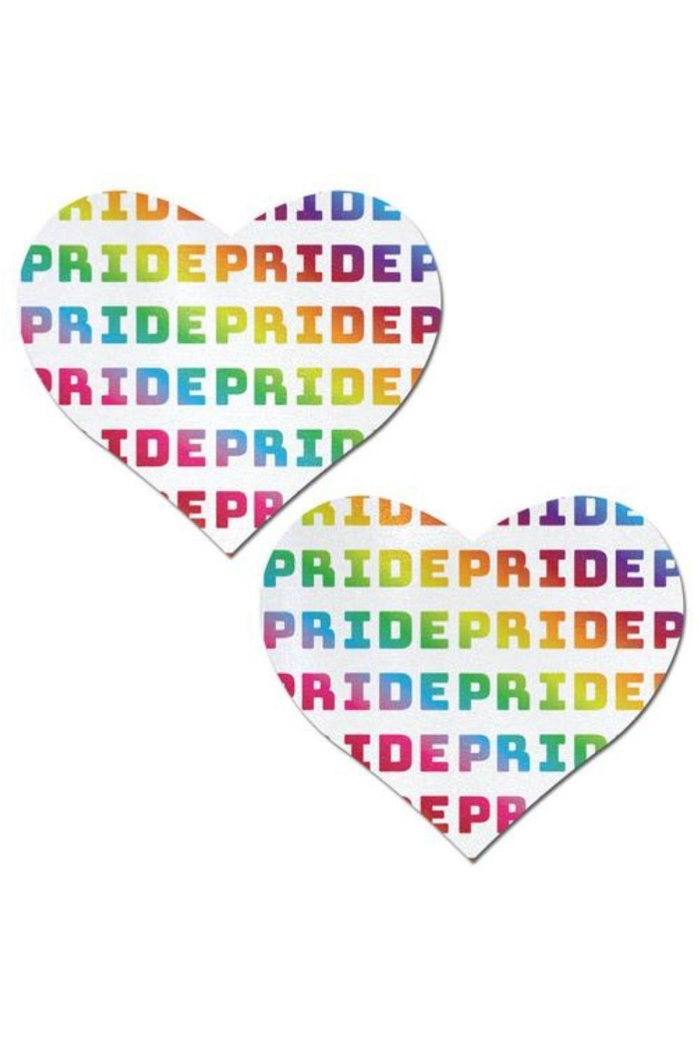 Pride White-Rainbow Glitter Heart Nipple Pasties Pasties PASTEASE
