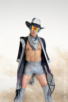 Mens Holographic Chaps | 13 Colors Mens Pants SEA DRAGON STUDIO Disco Brawl (Silver) XSmall 