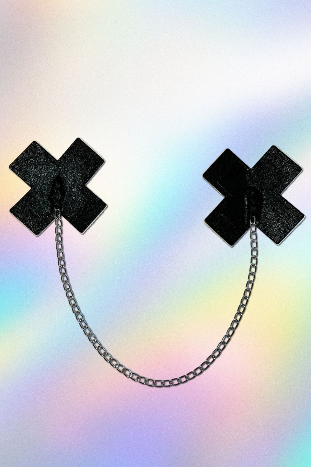 Chained Liquid Black Cross Nipple Pasties by Pastease® Pasties PASTEASE 