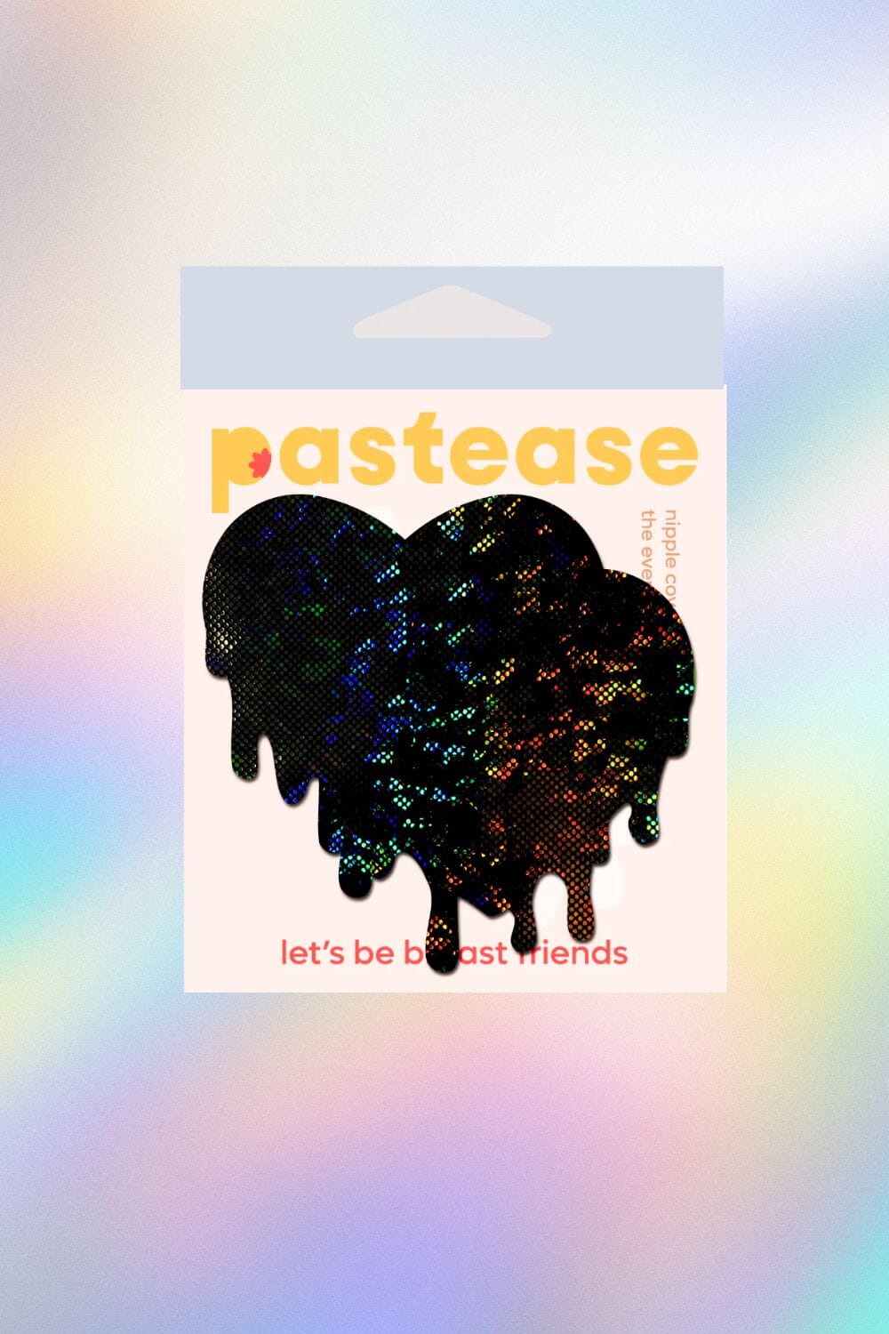 Holographic Black Melty Heart Nipple Pasties by Pastease® Pasties PASTEASE 