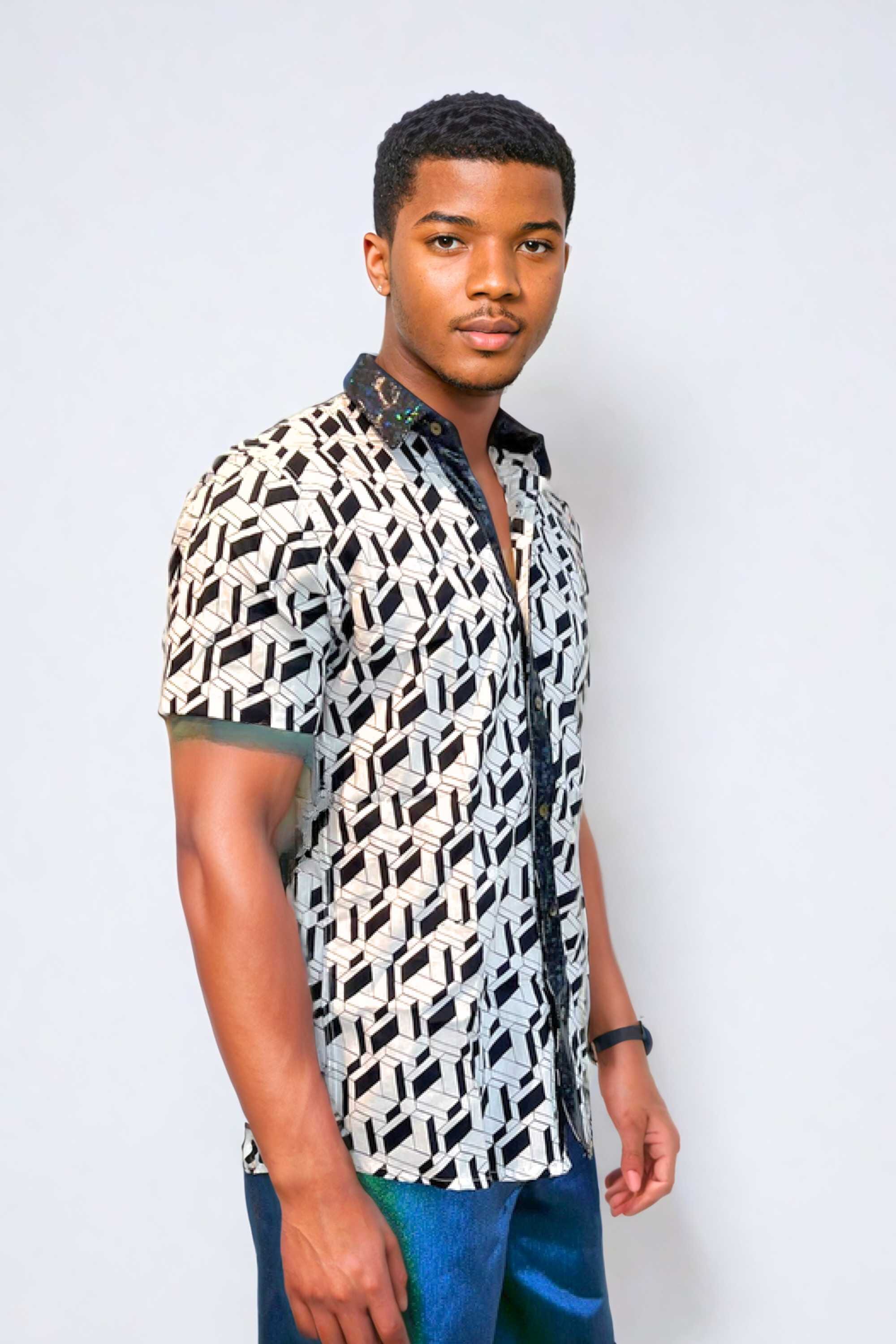 Matrix Short Sleeve Shirt Mens Tops SEA DRAGON STUDIO 