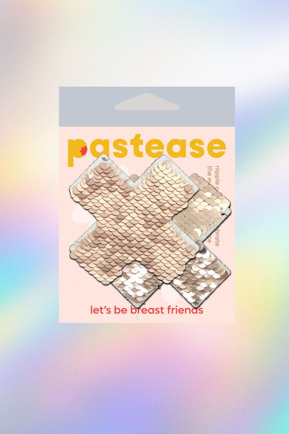 Rose Gold Shiny & Matte Flip Sequin Cross Nipple Pasties Pasties PASTEASE 