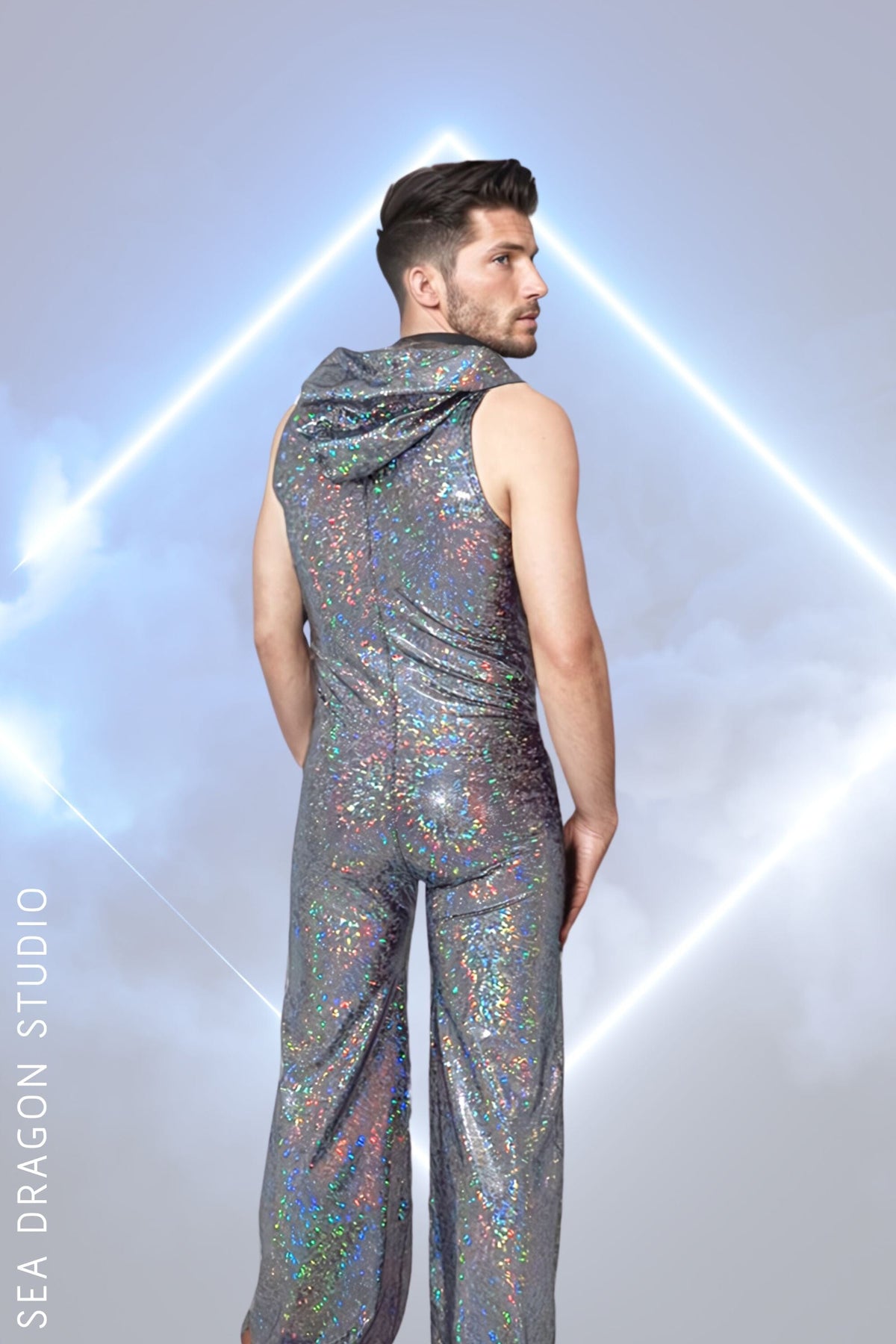 Mens Holographic Disco Jumpsuit | Stage & Party Wear for Guys – Sea ...