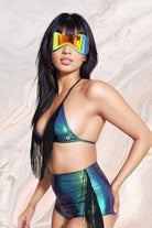 Fringe Benefits Top | 13 Colors Womens Crop Tops SEA DRAGON STUDIO Oil Slick XSMALL 