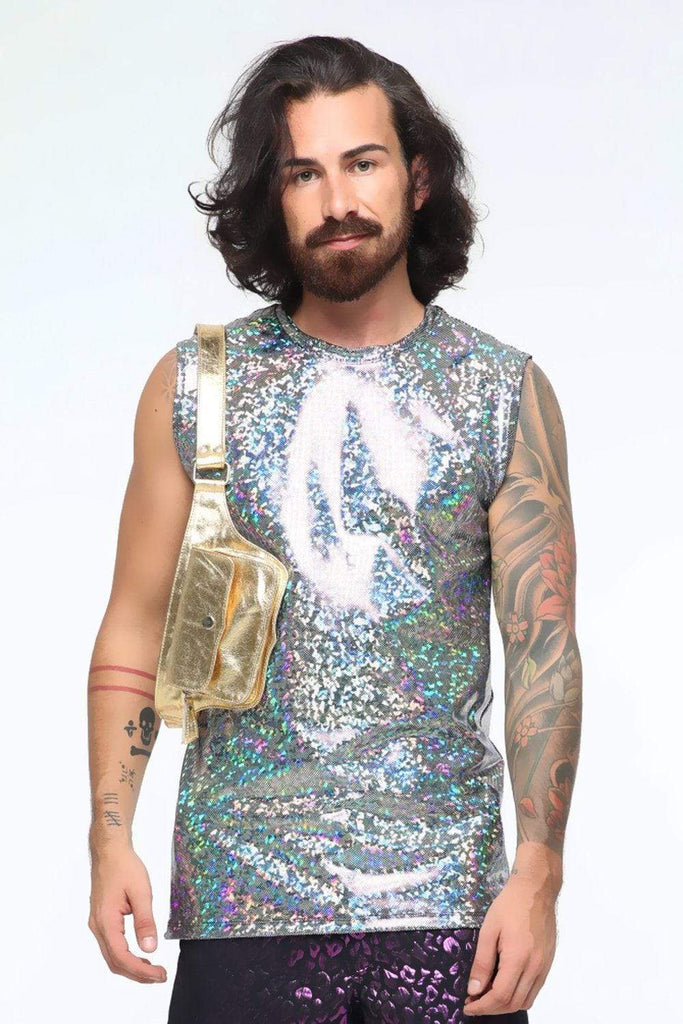 Mens Holographic Sleeveless Tee | 13 Colors - Mens Tops