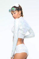 Holographic Shrug - Women's Tops From Sea Dragon Studio Festival & Rave Clothing Collection
