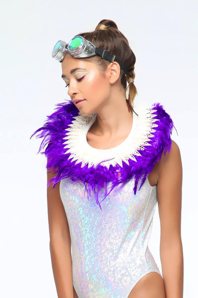 Purple Feather Collar Accessories Other SEA DRAGON STUDIO 