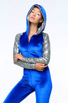 The Velvet Elvis Jumpsuit Womens Jumpsuits SEA DRAGON STUDIO XSmall Royal Blue Velvet 