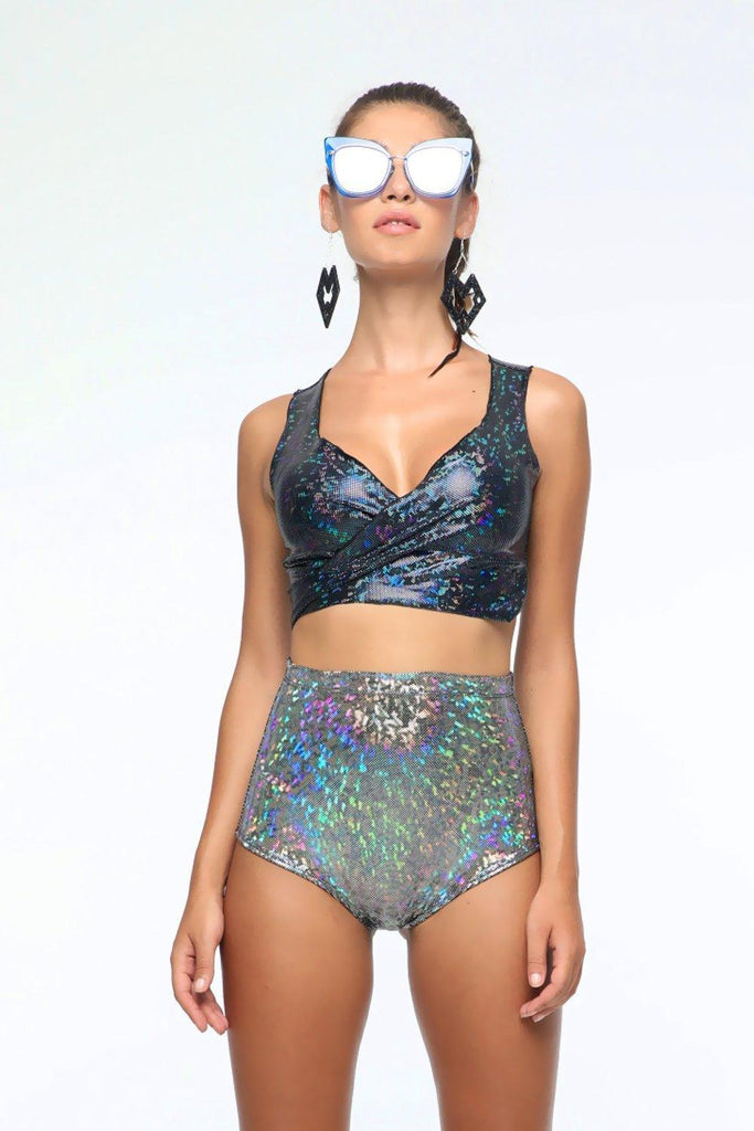 Holographic Hot Pants - Womens Bottoms From Sea Dragon Studio Festival & Rave Clothing Collection