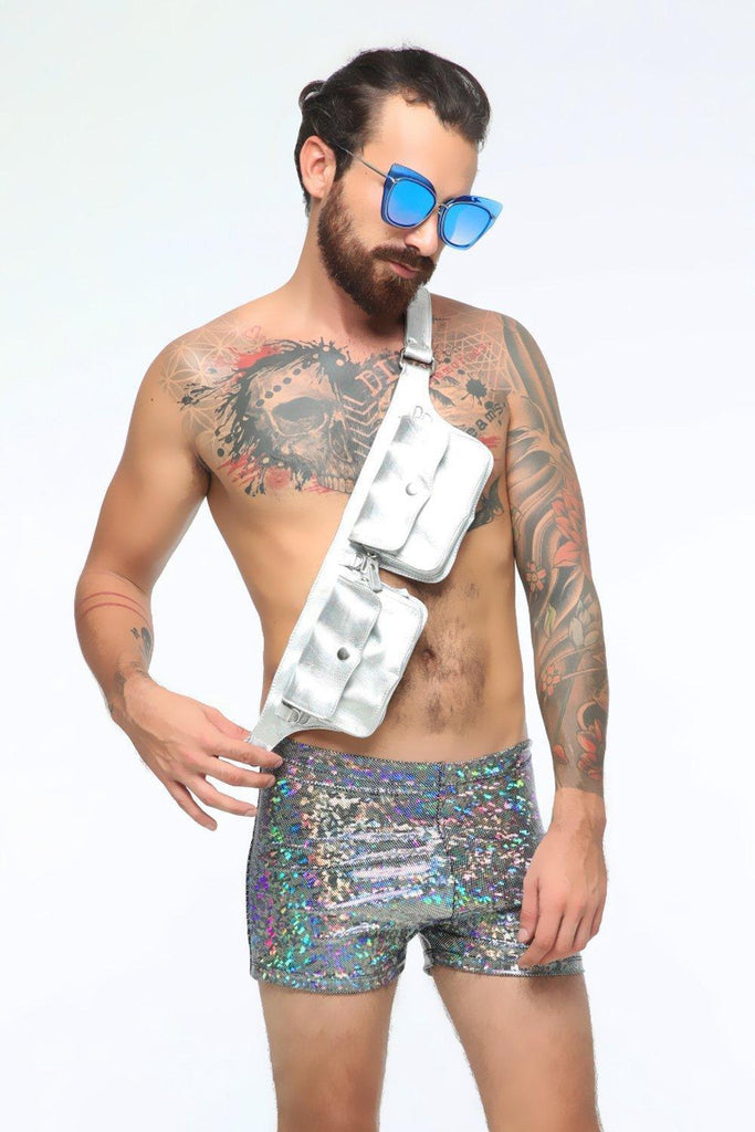 Mens Holographic Shorts - Mens Bottoms From Sea Dragon Studio Festival & Rave Clothing Collection