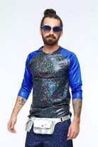 Holographic Double Pocket Leather Festival Belt Leather SEA DRAGON STUDIO 