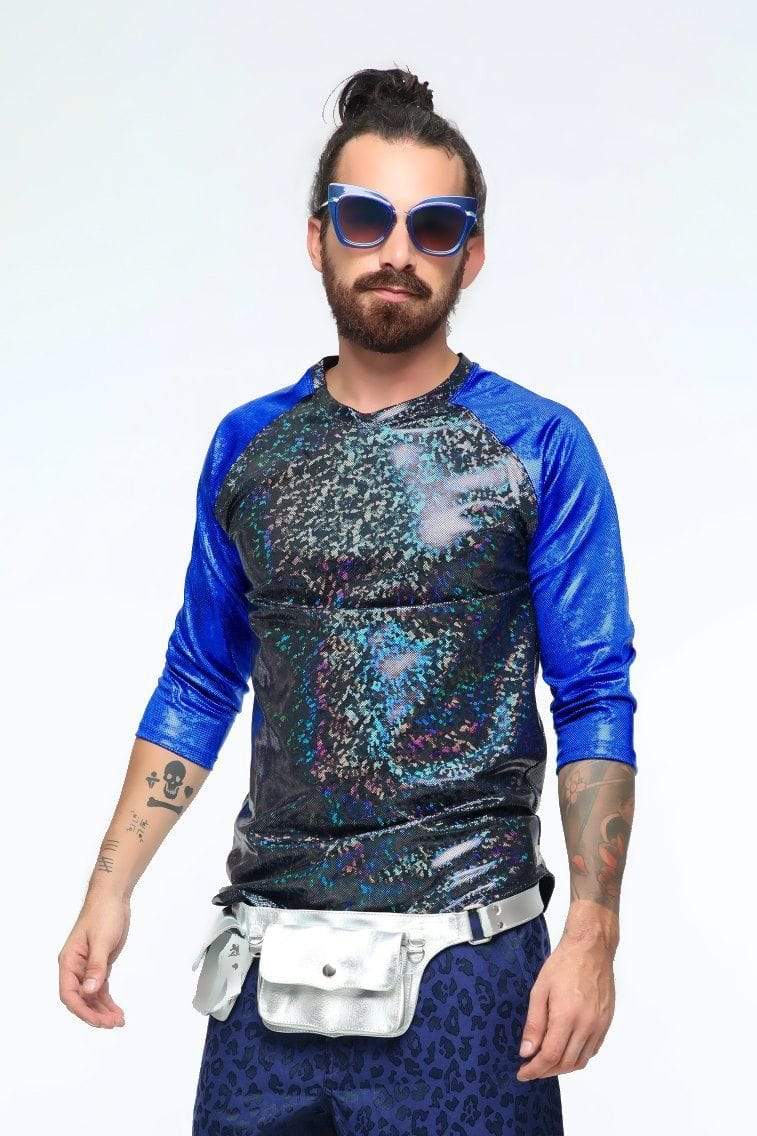 Holographic Double Pocket Leather Festival Belt Leather SEA DRAGON STUDIO 