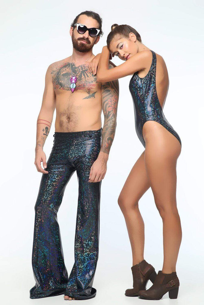 Mens Holographic Flares - Men's Bottoms From Sea Dragon Studio Festival & Rave Outfit Collection