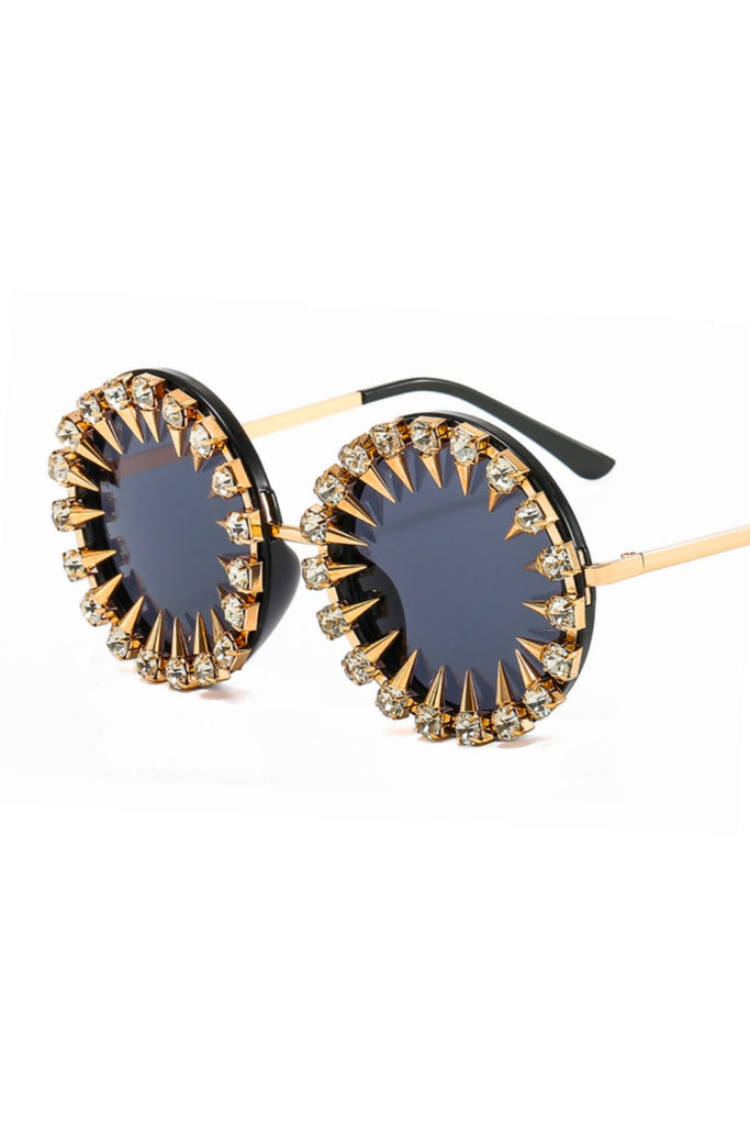 Claws-Deep Round Rhinestone Sunglasses Eyewear Sea Dragon Studio Clear Crystal 