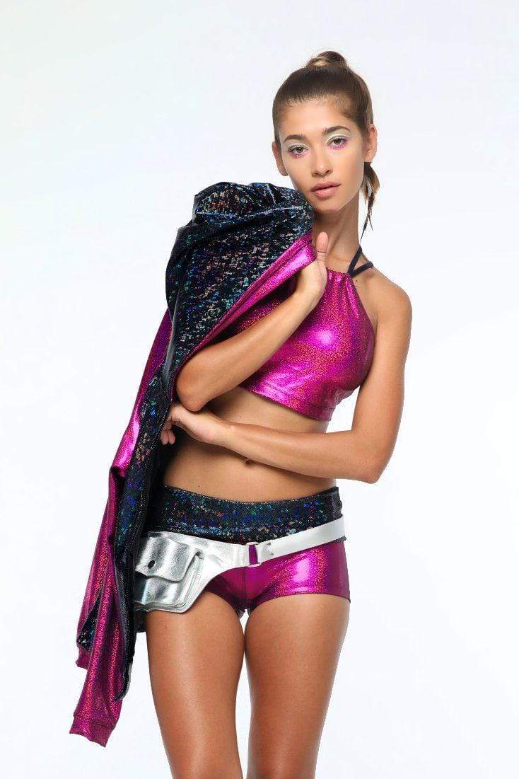 Holographic Leather Festival Belt Leather SEA DRAGON STUDIO 