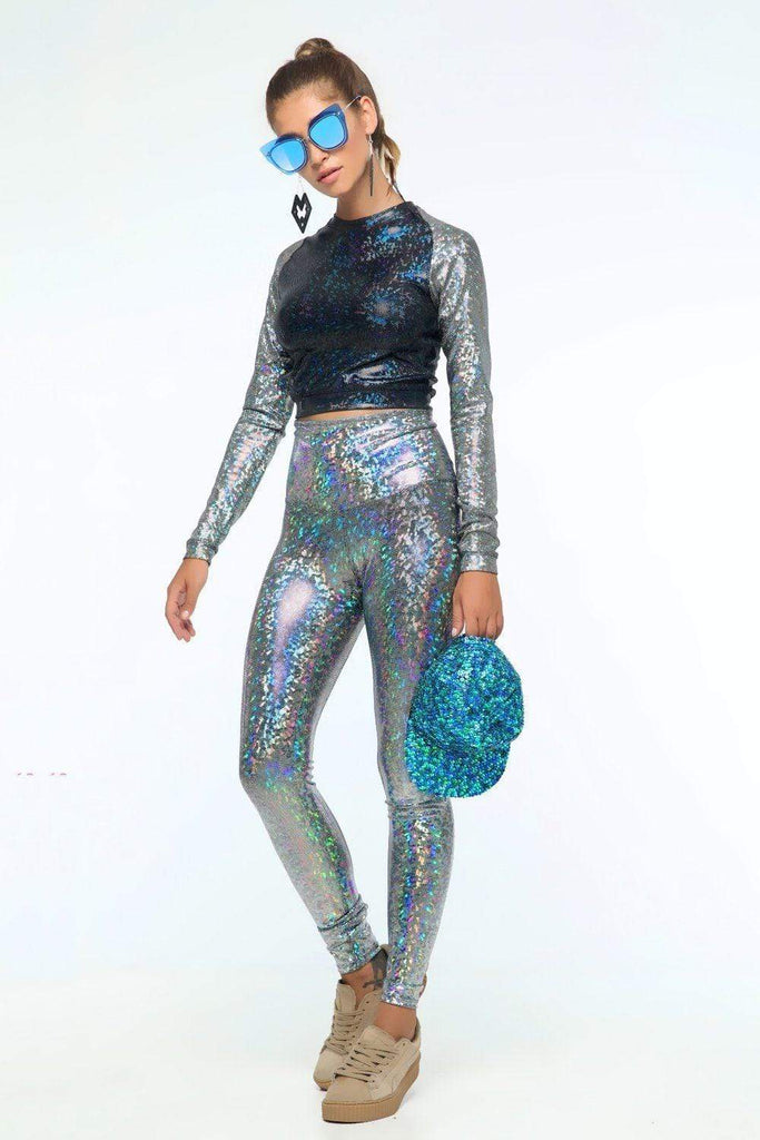 Holographic High-Low Leggings | 13 Colors - Womens Bottoms