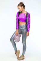 Holographic Fold-Top Leggings | 13 Colors - Womens Bottoms