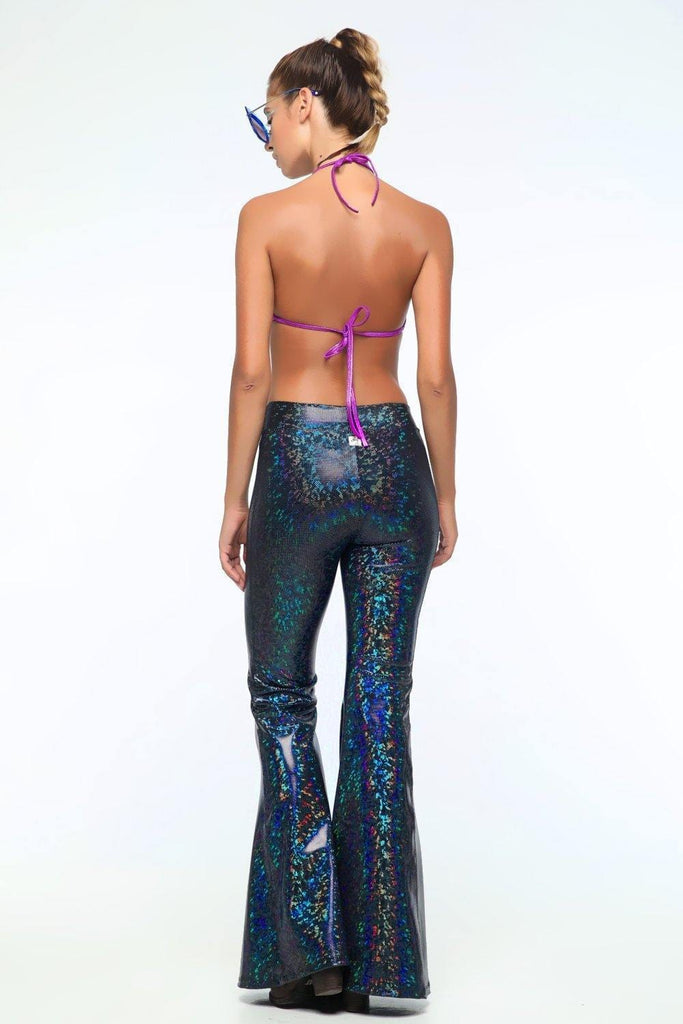 Holographic Flares - Women's Bottoms From Sea Dragon Studio Festival & Rave Outfits Collection