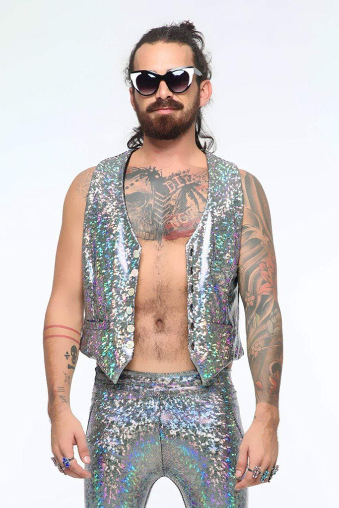 Mens Holographic Dancing Vest - Men's Tops From Sea Dragon Studio Festival & Rave Outfit Collection