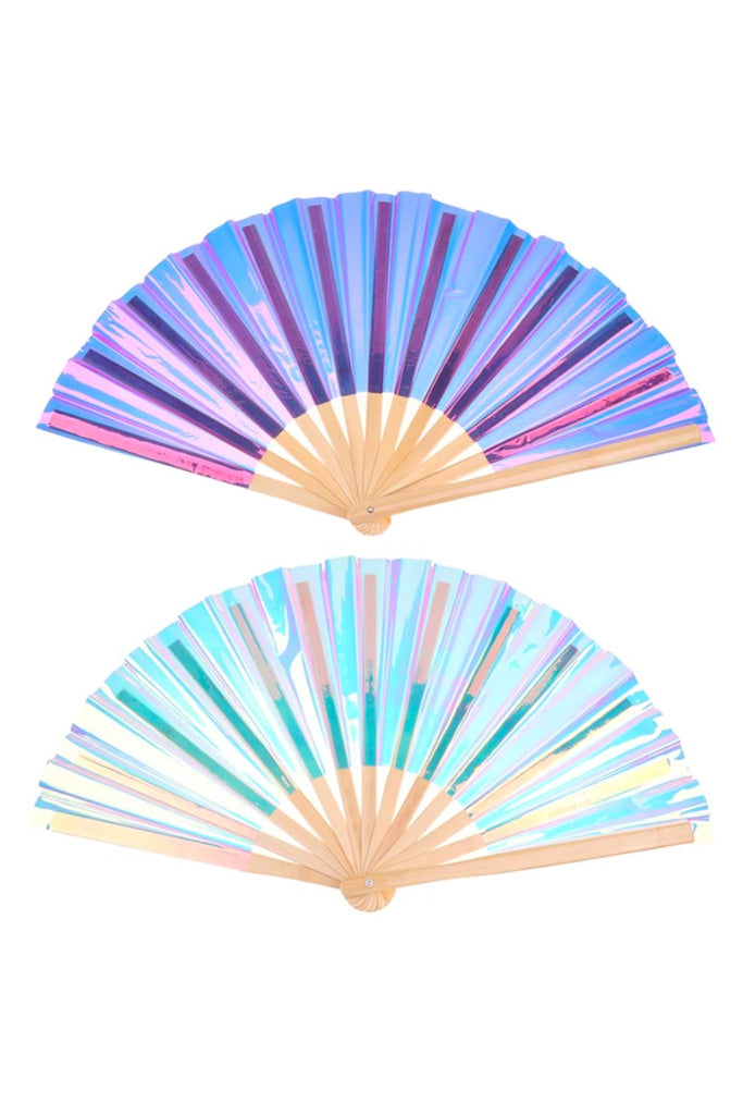 Iridescent Glam XL Hand Fan | 2 Colors Accessories Other Sea Dragon Studio 