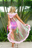 Iridescent Pink Festival Kimono Vest Womens Tops SEA DRAGON STUDIO 
