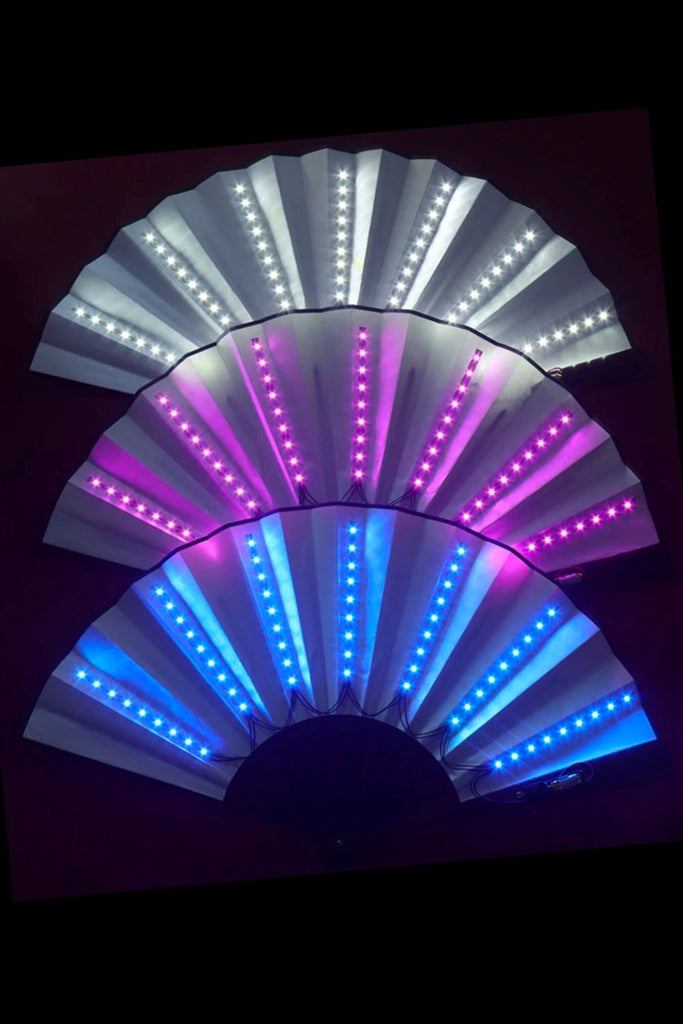Tron LED Light-Up XL Hand Fan | 5 Colors Accessories Other Sea Dragon Studio LED Pink 