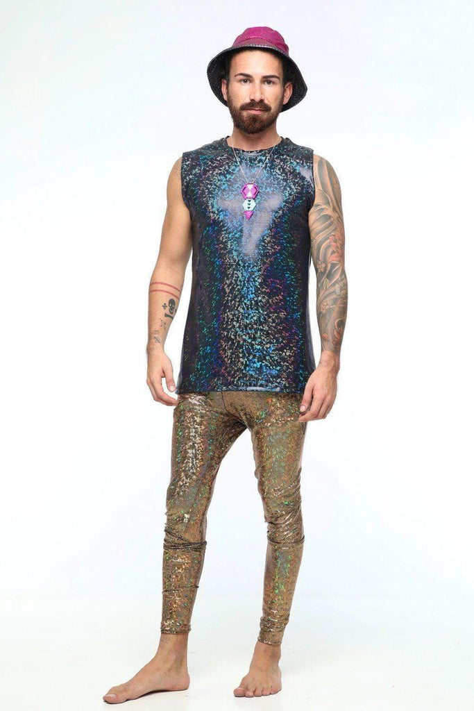 Holographic Meggings With Pockets - Mens Bottoms From Sea Dragon Studio Rave Outfit Collection