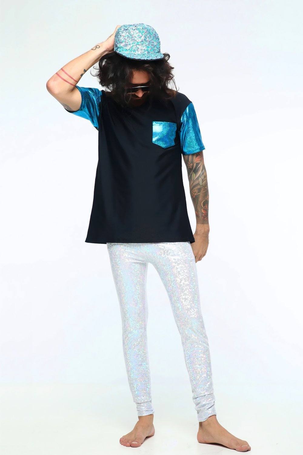 Sea Dragon Studio Holographic Meggings With Pockets Mens Bottoms
