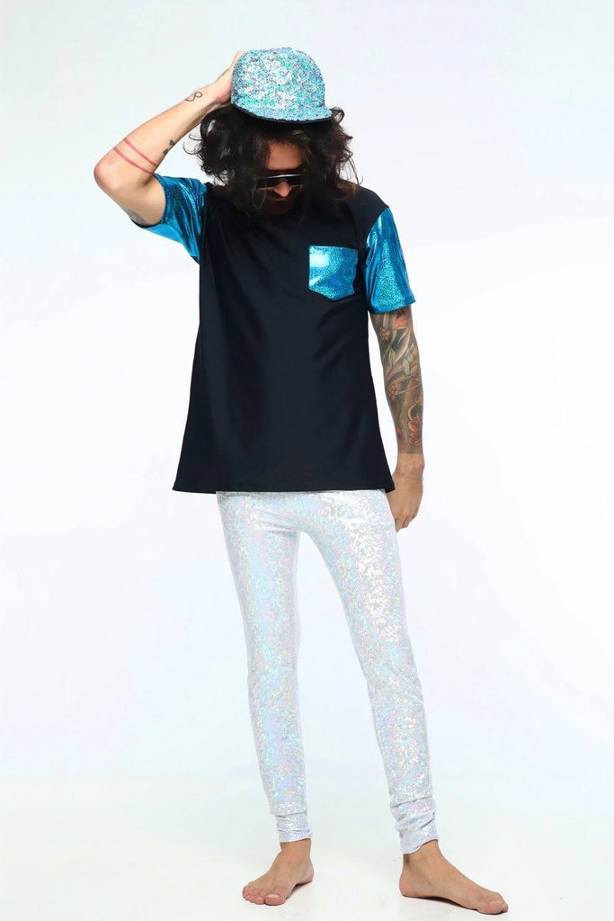 Holographic Meggings With Pockets - Mens Bottoms From Sea Dragon Studio Festival Outfit Collection