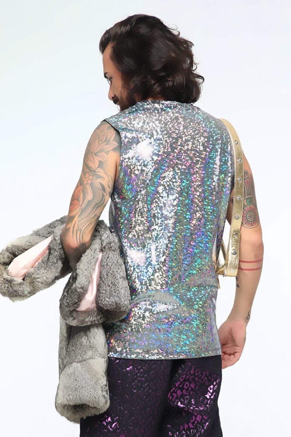 Mens Holographic Sleeveless Tee | 13 Colors - Mens Tops