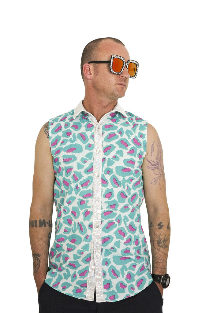 Mens Techno Leopard Shirt Mens Tops SEA DRAGON STUDIO XSmall 