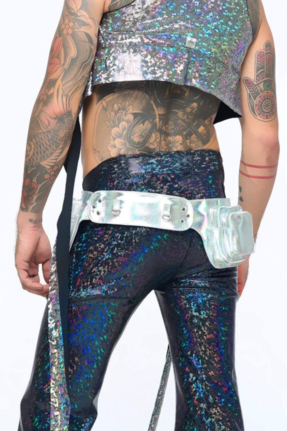 Holographic Leather Utility Belt Leather SEA DRAGON STUDIO 