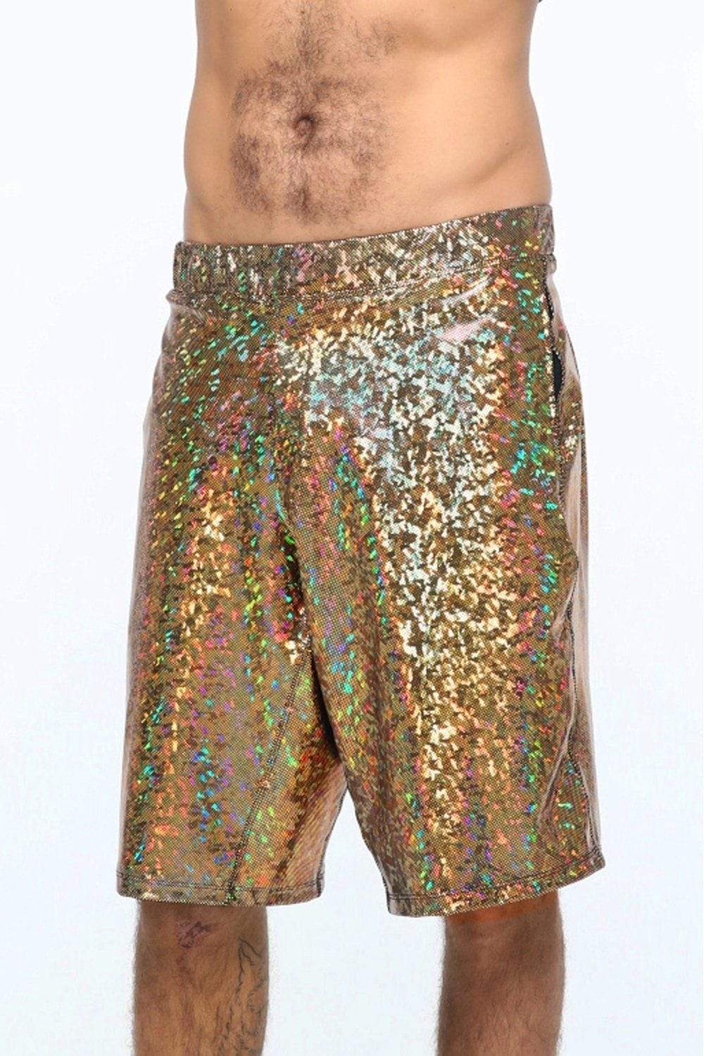 Gold lame shorts mens store
