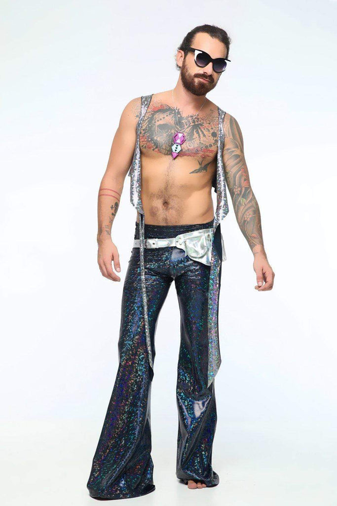 Mens Holographic Flares - Men's Bottoms From Sea Dragon Studio Festival & Rave Outfits Collection