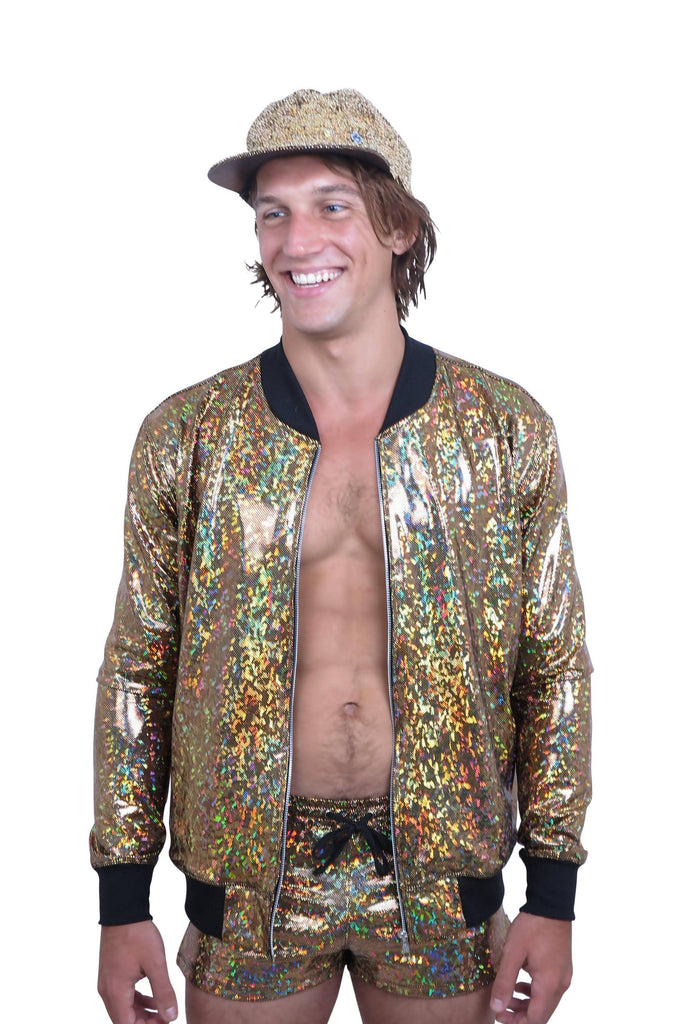 Mens Holographic Bomber Jacket | 13 Colors - Mens Tops