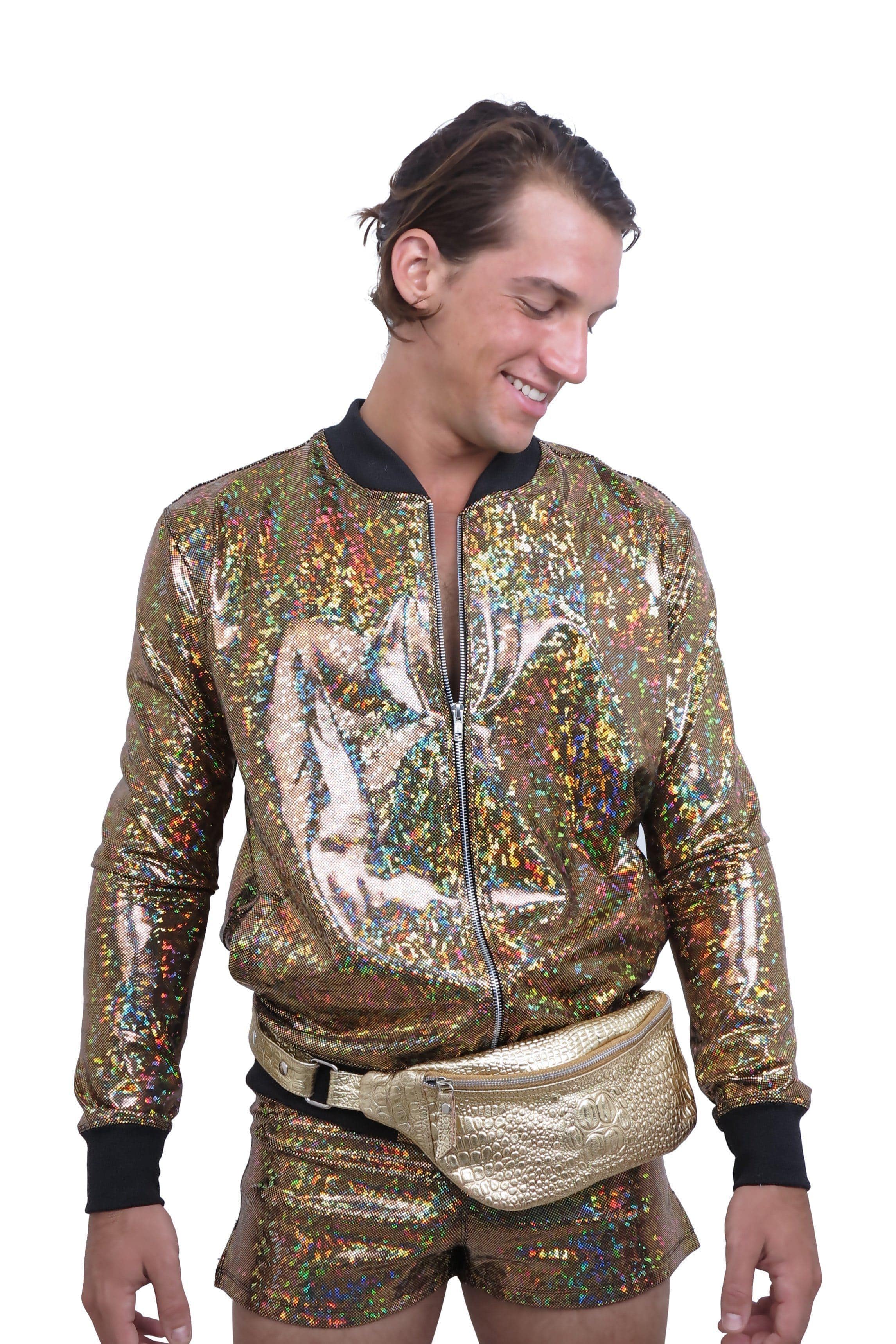 Sea Dragon Studio Mens Holographic Bomber Jacket 13 Colors Mens Tops