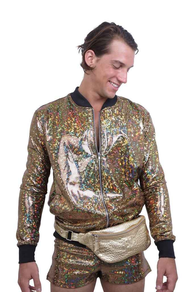 Mens Holographic Bomber Jacket | 13 Colors - Mens Tops