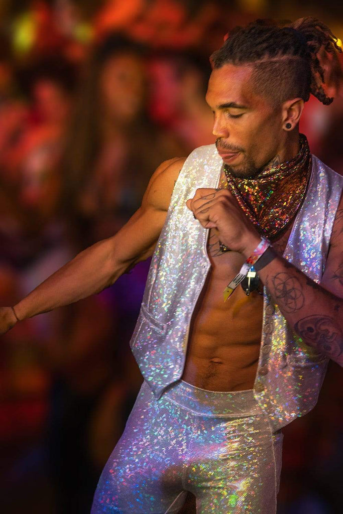 Mens Holographic Dancing Vest - Men's Tops From Sea Dragon Studio Festival & Rave Clothing Collection