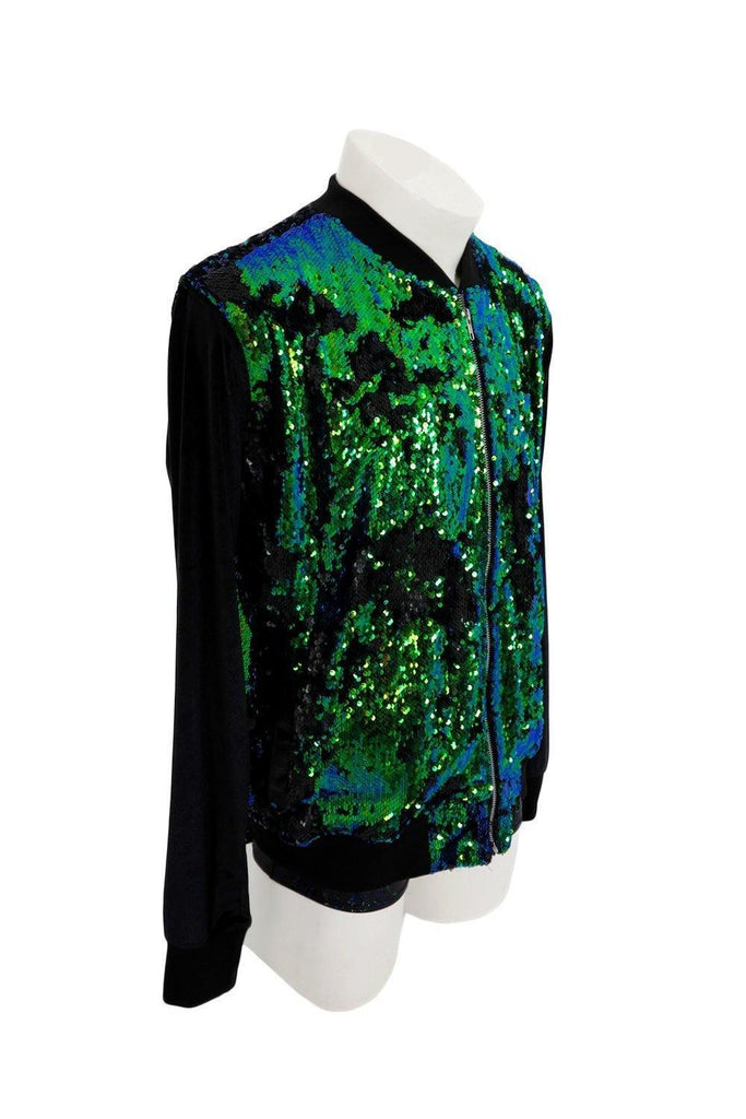 Mens Sequin Bomber Jacket - Mens Tops