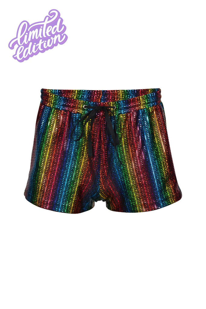 Taste The Rainbow Retro Running Shorts - Limited Edition Mens Bottoms SEA DRAGON STUDIO 