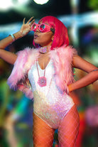 Fringe Benefits Holographic Bodysuit | 13 Colors Womens Bodysuits SEA DRAGON STUDIO XSMALL Playa White 