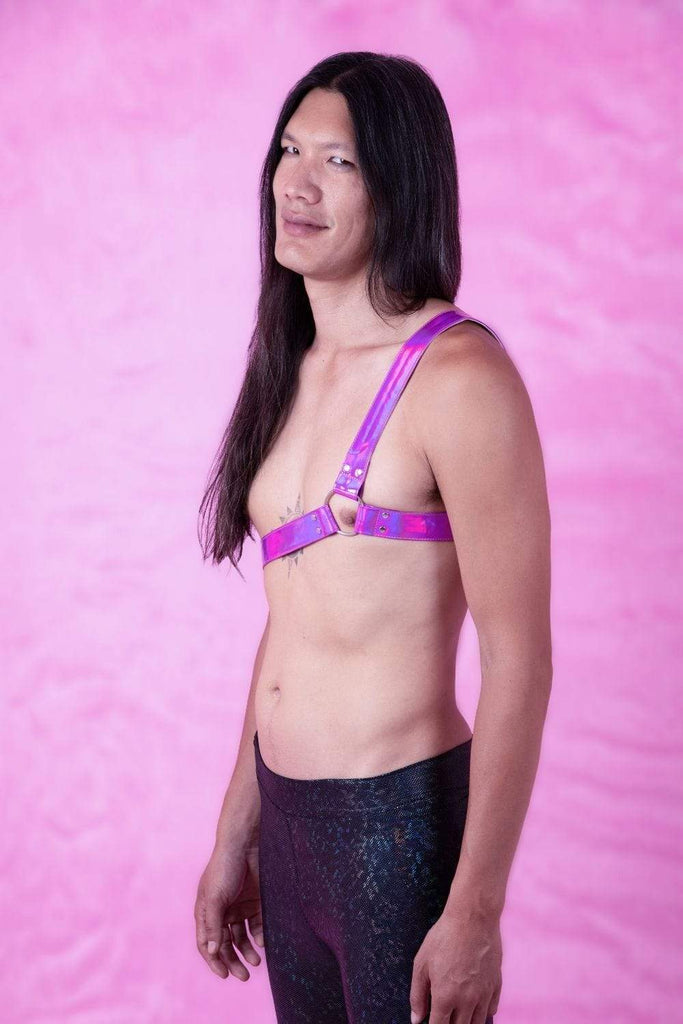 Mens Vegan Leather One-Shoulder Harness Leather HOLOSEXUAL 