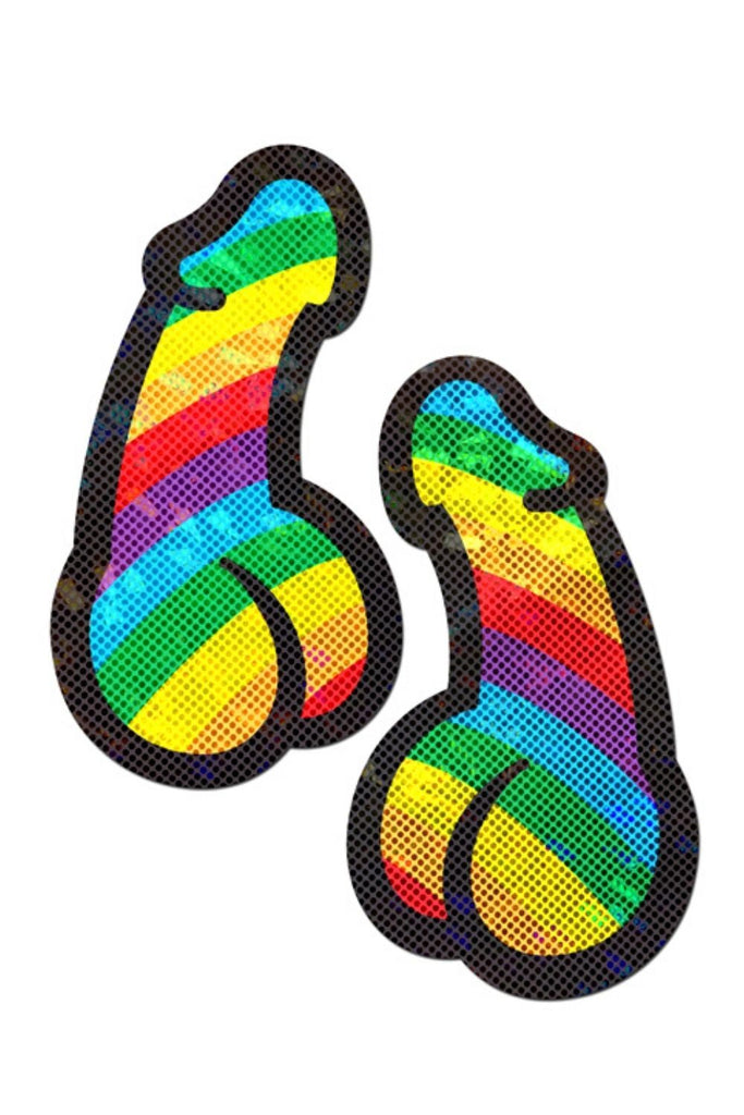 Shining Shimmering Splendid Rainbow Glitter Dick Nipple Pasties Pasties PASTEASE 