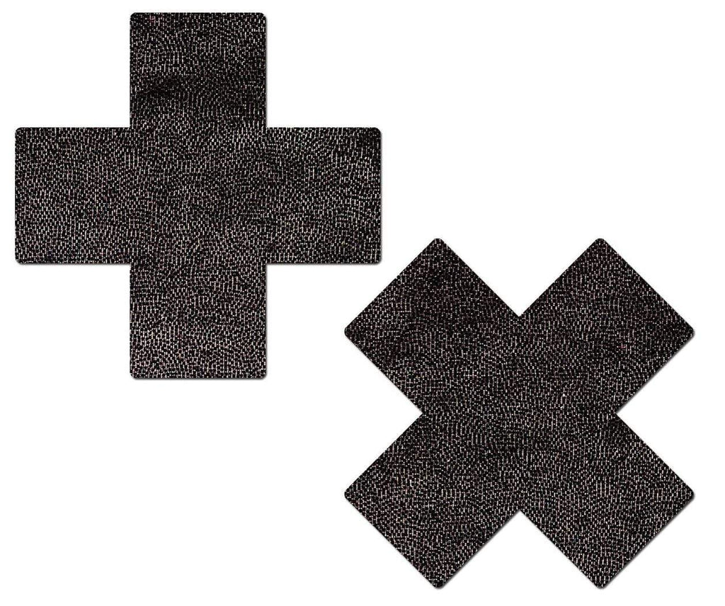 Liquid Black Cross Nipple Pasties Pasties PASTEASE 